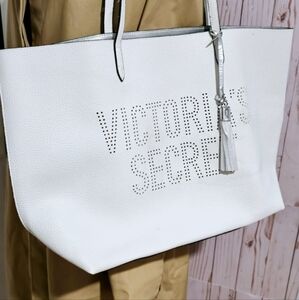 Victoria's Secret Leather White Tote Bag New